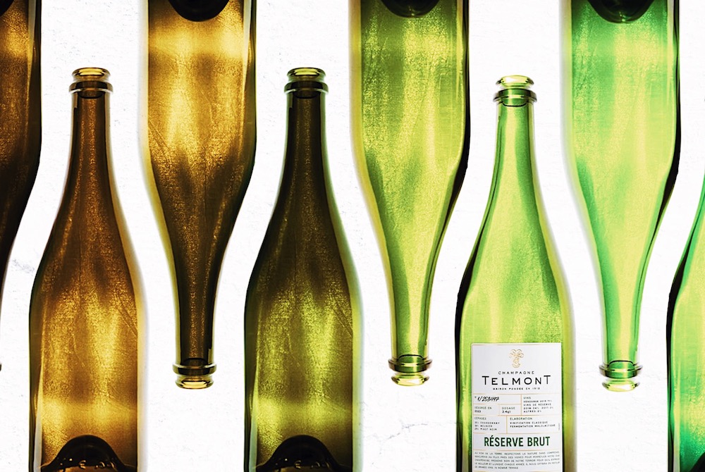 ワインボトルを19万パターンの緑色で展開する「TELMONT」
