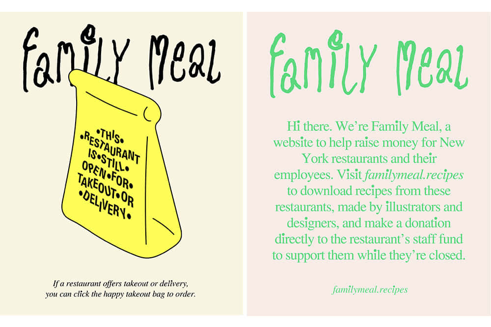 コロナ禍で、寄付すると飲食店からレシピをもらえるサービス「Family Meal」